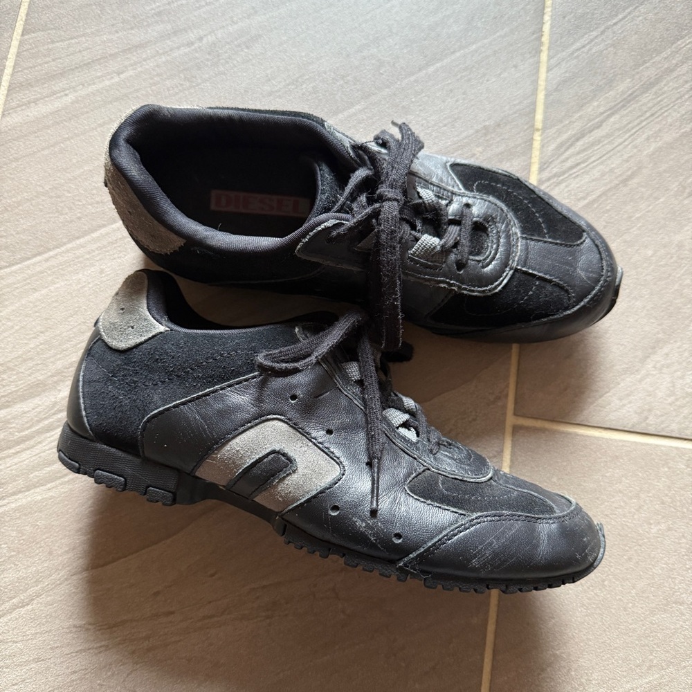 Diesel Black and Gray Sneakers